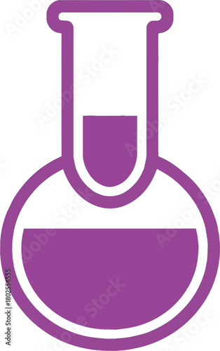 A set of stylized chemistry lab illustrations featuring flasks, test tubes, and experimental setups with colorful liquids and vapor