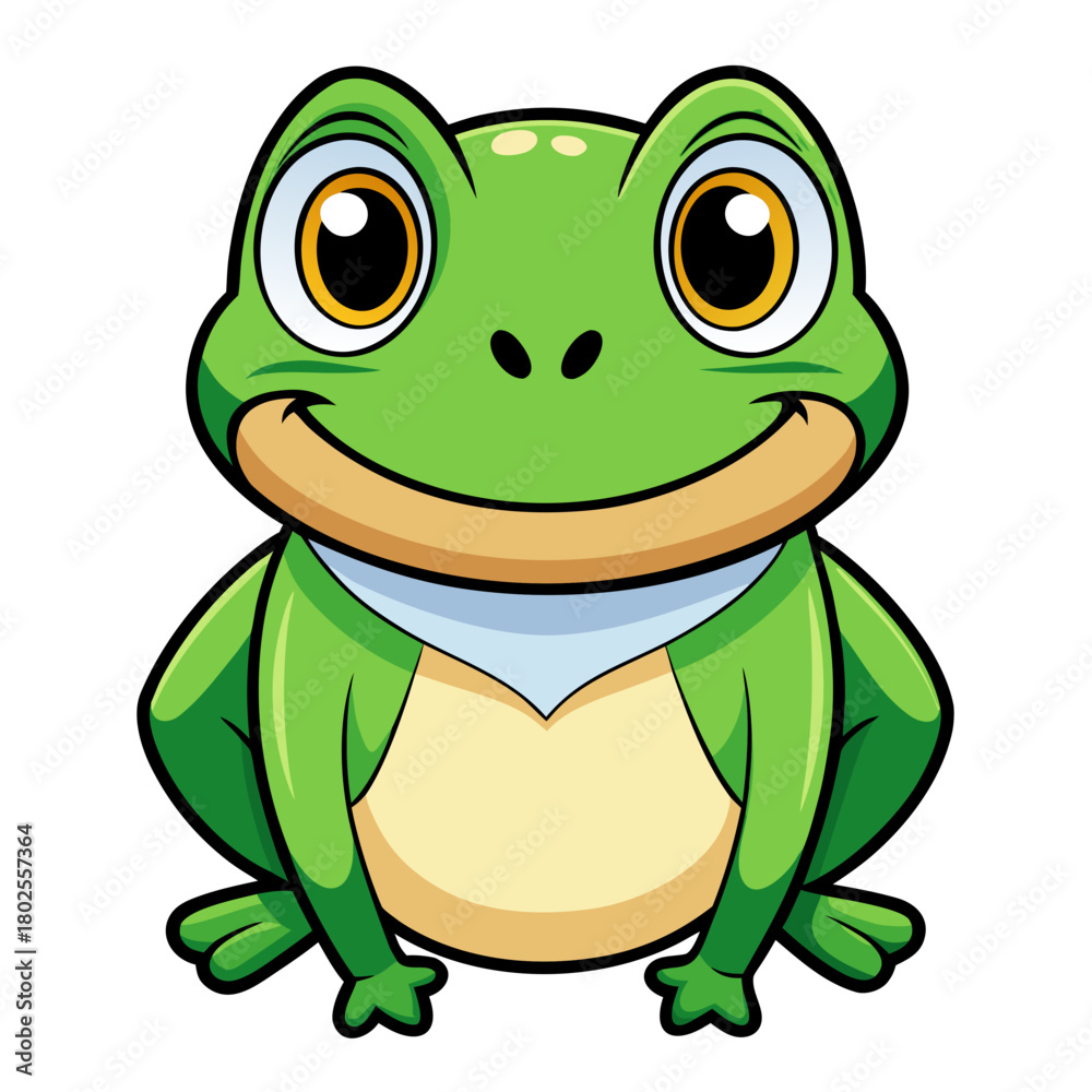 Fototapeta premium Cute American Bullfrog Coloring Page – Cartoon Amphibian Line Art Illustration