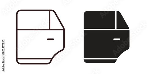 car door icon concept. Glyph vector illustration isolated. Simple solid style.