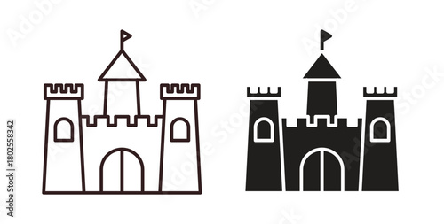 Castle icon concept. Glyph vector illustration isolated. Simple solid style.