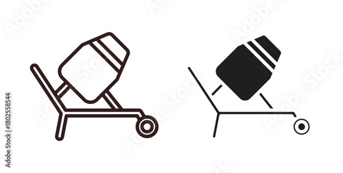 cement mixers icon concept. Glyph vector illustration isolated. Simple solid style.
