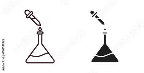 Chemical test icon concept. Glyph vector illustration isolated. Simple solid style.