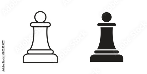Chess pawn icon concept. Glyph vector illustration isolated. Simple solid style.