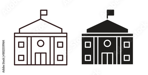 City hall building icon concept. Glyph vector illustration isolated. Simple solid style.