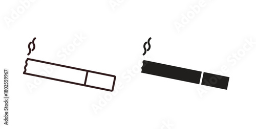 Cigarette icon concept. Glyph vector illustration isolated. Simple solid style.