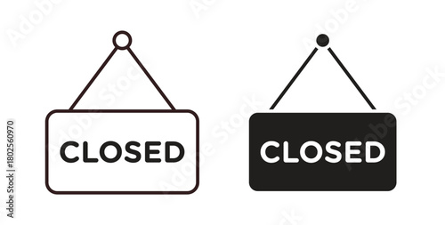 Closed sign icon concept. Glyph vector illustration isolated. Simple solid style.