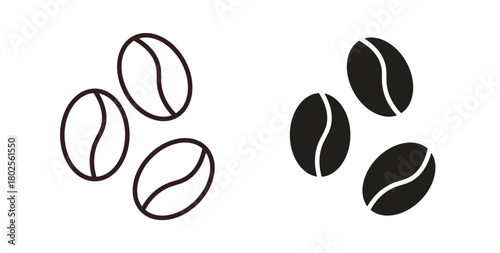 Coffee beans icon concept. Glyph vector illustration isolated. Simple solid style.