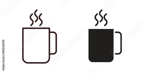 Coffee mug icon concept. Glyph vector illustration isolated. Simple solid style.