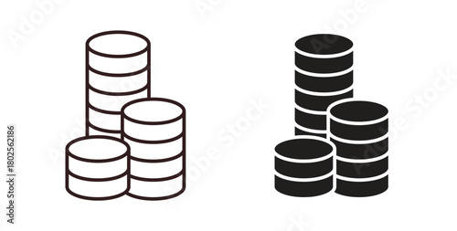 Coins stack icon concept. Glyph vector illustration isolated. Simple solid style.