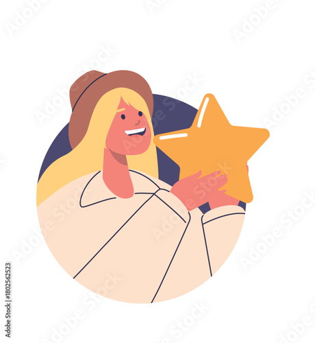 Happy woman celebrating reward avatar