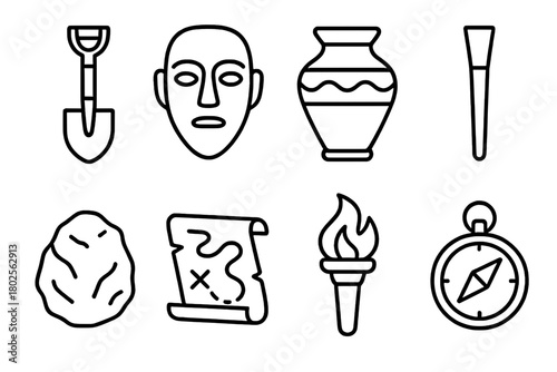 Archaeological Icons Set