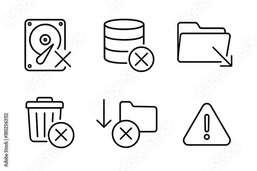 Technology – Data Deletion Icons