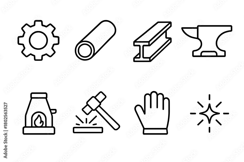 Fototapeta premium Metalwork Icon Collection