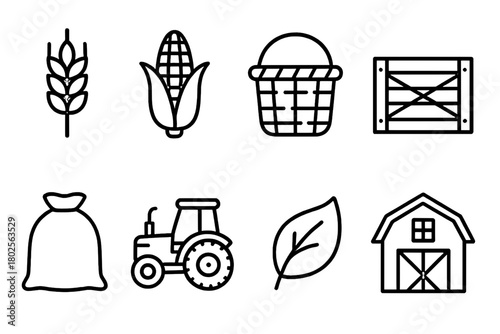 Agriculture – Farm Buckwheat Icons