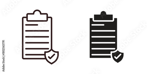 Contract coverage icon concept. Glyph vector illustration isolated. Simple solid style.
