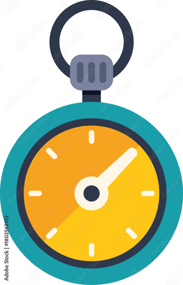 Naklejka premium Classic stopwatch is ticking, indicating that time is passing quickly