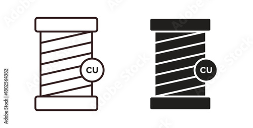 Copper icon concept. Glyph vector illustration isolated. Simple solid style.