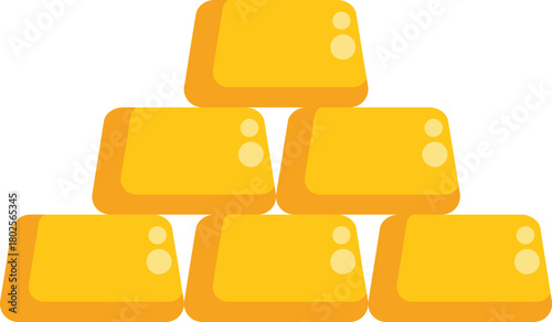 Pyramid of gold bars representing wealth, investment, and financial success