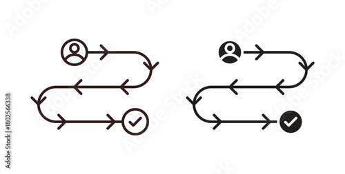 Customer journey icon concept. Glyph vector illustration isolated. Simple solid style.