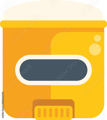 Yellow deodorant stick with a blue label spreading freshness for body odor control, isolated on a white background