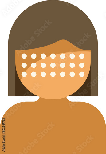 Female patient suffering from measles or chickenpox with red spots on her face