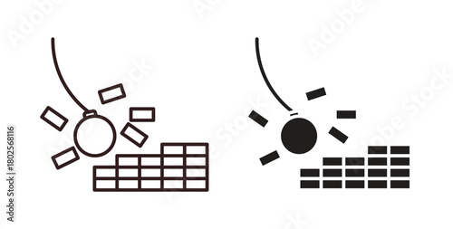 Demolition icon concept. Glyph vector illustration isolated. Simple solid style.