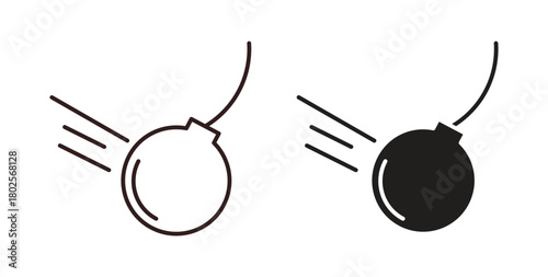 Demolition ball icon concept. Glyph vector illustration isolated. Simple solid style.