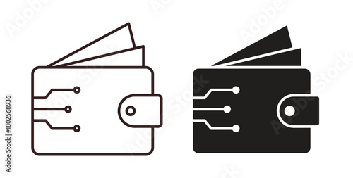 Digital wallet icon concept. Glyph vector illustration isolated. Simple solid style.