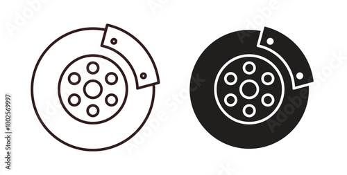 Disk brake icon concept. Glyph vector illustration isolated. Simple solid style.