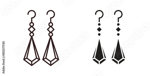 Earrings icon concept. Glyph vector illustration isolated. Simple solid style.
