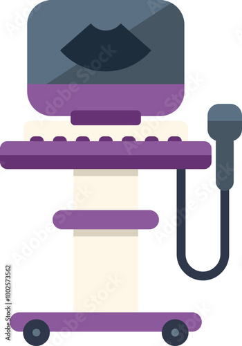 Medical ultrasound machine showing fetus during pregnancy examination in hospital