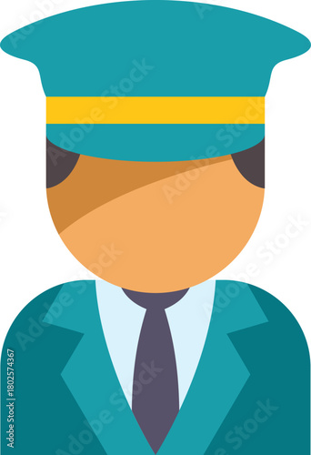 Chauffeur wearing a green uniform and cap is giving an impression of competence and reliability