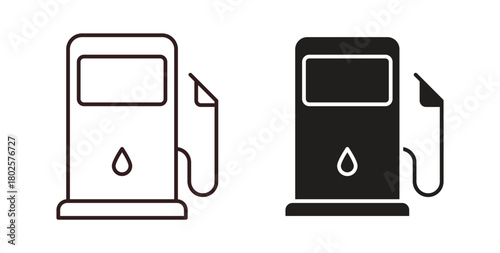 Gas station icon concept. Glyph vector illustration isolated. Simple solid style.