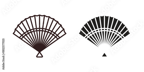 Hand fan icon concept. Glyph vector illustration isolated. Simple solid style.