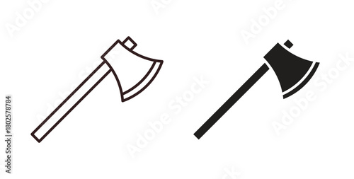Hatchet icon concept. Glyph vector illustration isolated. Simple solid style.