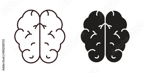 Human brain icon concept. Glyph vector illustration isolated. Simple solid style.