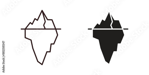 Iceberg icon concept. Glyph vector illustration isolated. Simple solid style.