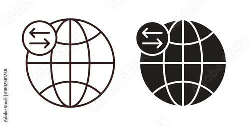 Import and export icon concept. Glyph vector illustration isolated. Simple solid style.