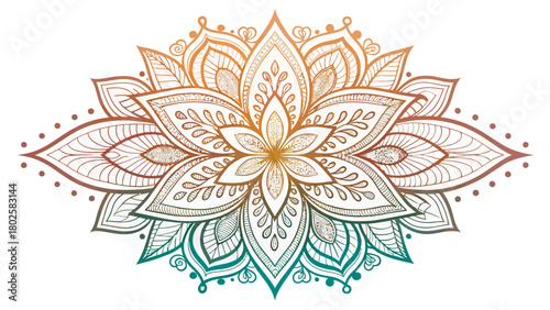 Stunning gradient lotus flower for mindful design projects, perfect for yoga studios, spas, and creating a sense of peace and balance in your brand visuals