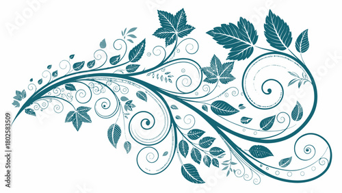 Elegant swirling floral design perfect for invitations, stationery, or website accents, adding a touch of nature and sophistication to any project