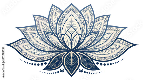 Stunning lotus flower illustration for wellness designs, creating peaceful vibes, perfect for yoga studios and meditation spaces, ideal for branding projects