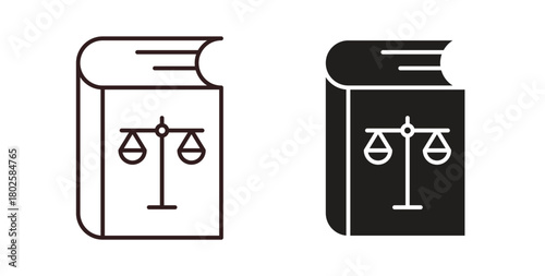 Law book icon concept. Glyph vector illustration isolated. Simple solid style.