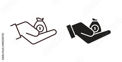 loan icon concept. Glyph vector illustration isolated. Simple solid style.