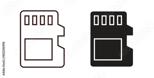 Memory card icon concept. Glyph vector illustration isolated. Simple solid style.