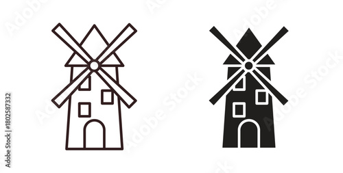 Mill icon concept. Glyph vector illustration isolated. Simple solid style.