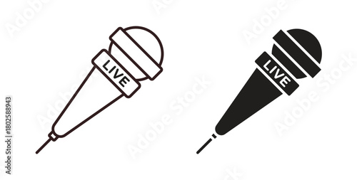 News microphone icon concept. Glyph vector illustration isolated. Simple solid style.