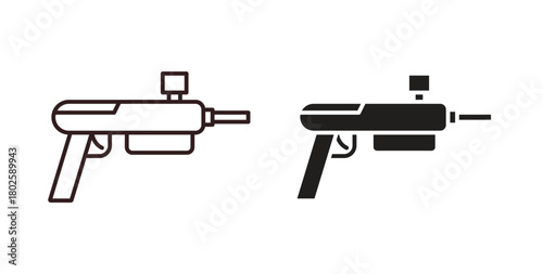 Paintball gun icon concept. Glyph vector illustration isolated. Simple solid style.