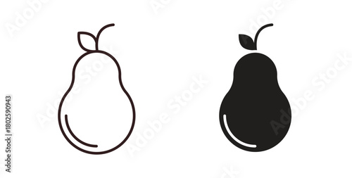 Pear icon concept. Glyph vector illustration isolated. Simple solid style.