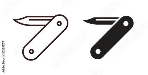 Pocket knife icon concept. Glyph vector illustration isolated. Simple solid style.
