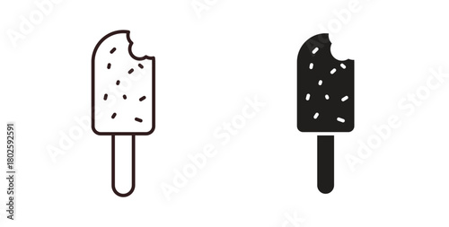 Popsicle icon concept. Glyph vector illustration isolated. Simple solid style.
